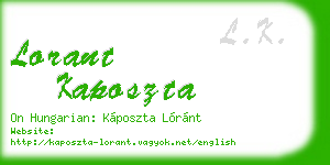 lorant kaposzta business card